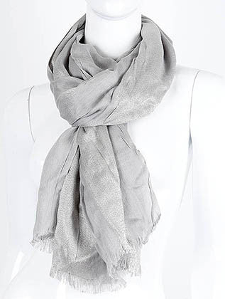 SCARF   METALLIC THREAD  KHF99552GRY - Scarvesnthangs
 - 3
