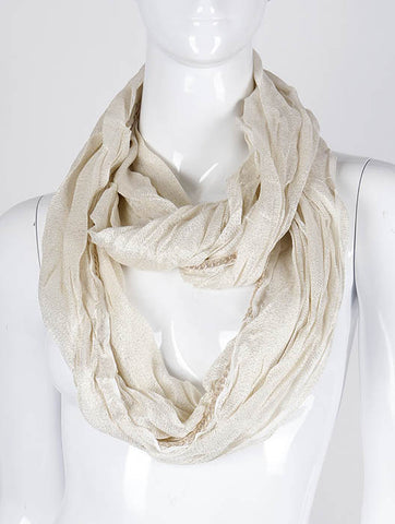 SCARF   METALLIC THREAD  KHF99589EIVY - Scarvesnthangs
 - 2