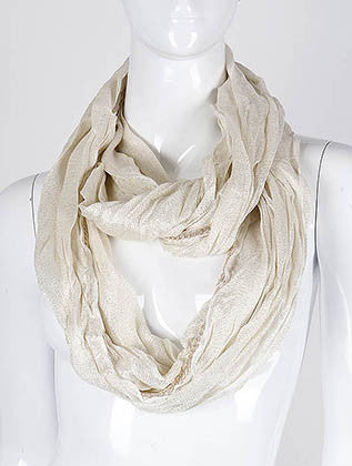 SCARF   METALLIC THREAD  KHF99589EIVY - Scarvesnthangs
 - 1