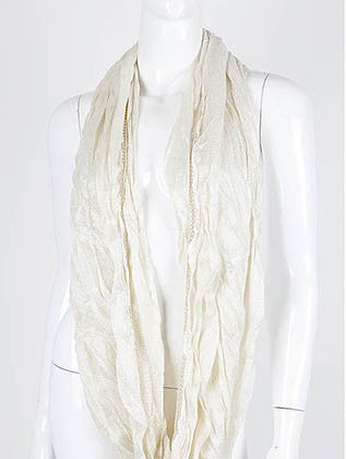 SCARF   METALLIC THREAD  KHF99589EIVY - Scarvesnthangs
 - 3