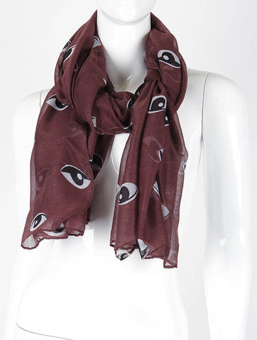 SCARF   EYE PRINT  KHF995951BRO - Scarvesnthangs
 - 2