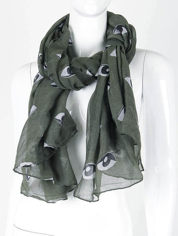 SCARF   EYE PRINT  KHF995951GRN - Scarvesnthangs
 - 2
