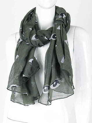 SCARF   EYE PRINT  KHF995951GRN - Scarvesnthangs
 - 1