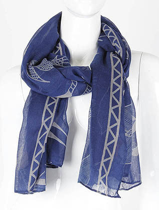 SCARF   AFRCAN ANIMAL PRINT  KHF99596BLU - Scarvesnthangs
 - 1
