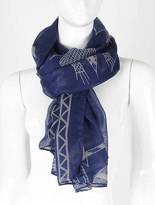 SCARF   AFRCAN ANIMAL PRINT  KHF99596BLU - Scarvesnthangs
 - 3