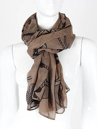 SCARF   AFRCAN ANIMAL PRINT  KHF99596BRO - Scarvesnthangs
 - 3