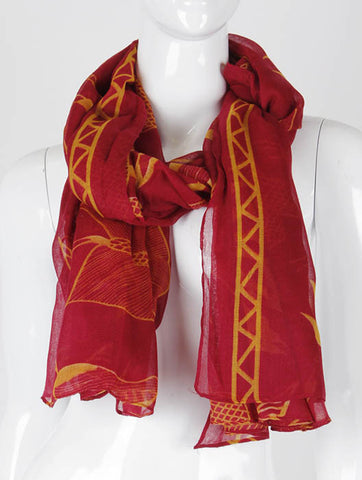 SCARF   AFRCAN ANIMAL PRINT  KHF99596BUR - Scarvesnthangs
 - 2