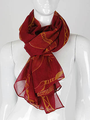 SCARF   AFRCAN ANIMAL PRINT  KHF99596BUR - Scarvesnthangs
 - 3