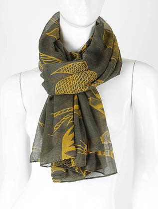 SCARF   AFRCAN ANIMAL PRINT  KHF99596GRN - Scarvesnthangs
 - 3