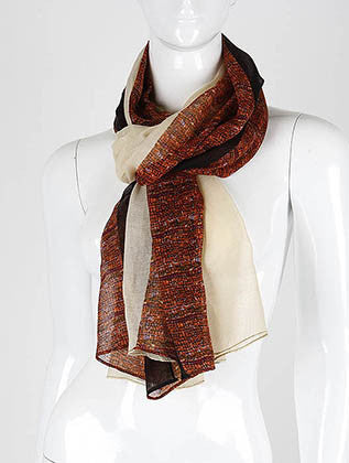 SCARF   HALF PRINT  KHF995982BEG - Scarvesnthangs
 - 3
