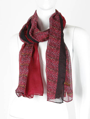 SCARF   HALF PRINT  KHF995982BUR - Scarvesnthangs
 - 2