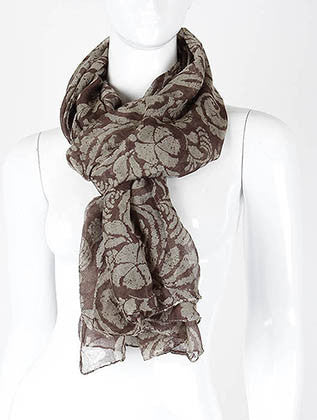 SCARF   FLORAL PRINT  KHF996701BRO - Scarvesnthangs
 - 3