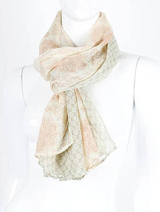 SCARF   FLORAL PRINT  KHF99714CRM - Scarvesnthangs
 - 3