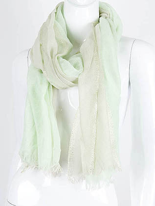 SCARF   METALLIC THREAD  KHF99731GRN - Scarvesnthangs
 - 1