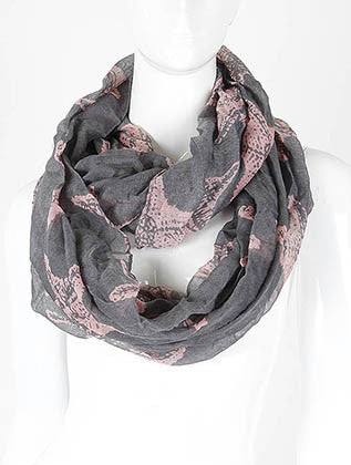 SCARF   STARFISH PRINT  KHF99755GRY - Scarvesnthangs
 - 1