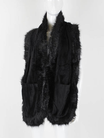 SCARF   FAUX FUR TRIM  KHF99833BLK - Scarvesnthangs
 - 2
