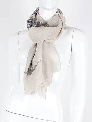 SCARF   FRAYED EDGE  KHF99845BEG - Scarvesnthangs
 - 3