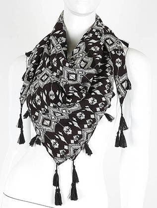 SCARF   PRINT  KHF99856BLK - Scarvesnthangs
 - 1