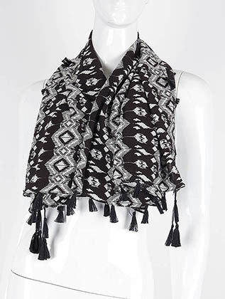 SCARF   PRINT  KHF99856BLK - Scarvesnthangs
 - 3