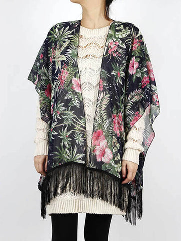 SCARF   FLORAL PRINT  KHF99911NVY - Scarvesnthangs
 - 2
