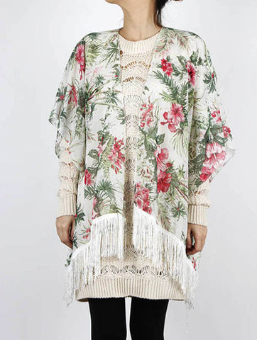 SCARF   FLORAL PRINT  KHF99911WHT - Scarvesnthangs
 - 2
