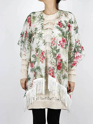 SCARF   FLORAL PRINT  KHF99911WHT