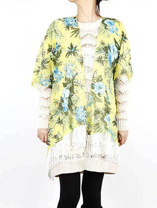 SCARF   FLORAL PRINT  KHF99911YEW - Scarvesnthangs
 - 1