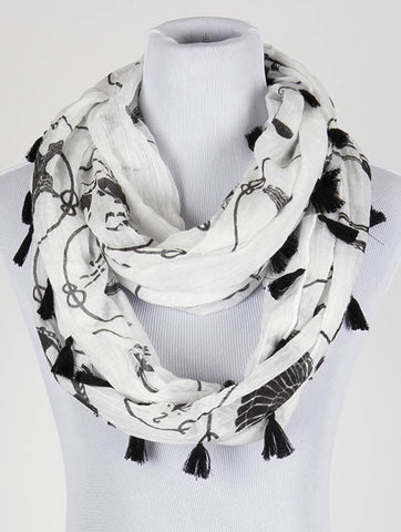 SCARF   SHIP WHEEL  KHF99929EBLK - Scarvesnthangs
 - 2