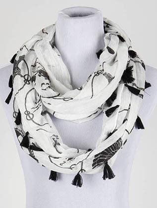 SCARF   SHIP WHEEL  KHF99929EBLK