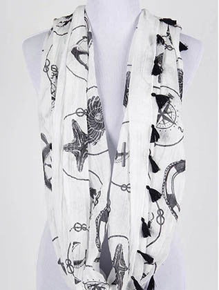 SCARF   SHIP WHEEL  KHF99929EBLK - Scarvesnthangs
 - 3