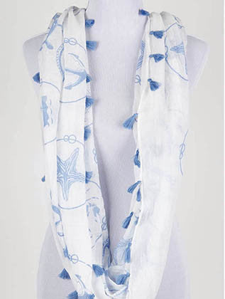 SCARF   SHIP WHEEL  KHF99929EBLU - Scarvesnthangs
 - 3