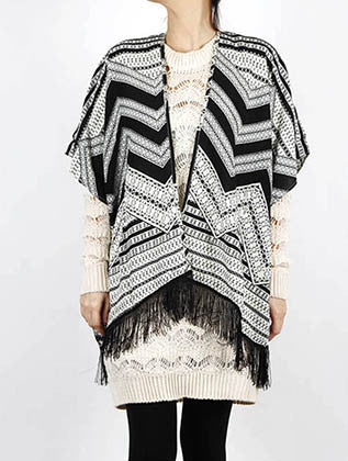 SCARF   CHEVRON PRINT  KHF99953BLK - Scarvesnthangs
 - 1