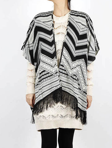 SCARF   CHEVRON PRINT  KHF99953BLK - Scarvesnthangs
 - 2