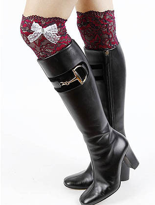 Lace topper with bow accent - Scarvesnthangs
 - 1
