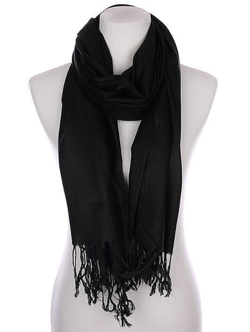 SCARF   FRINGED  KYF1001BLK - Scarvesnthangs
 - 2