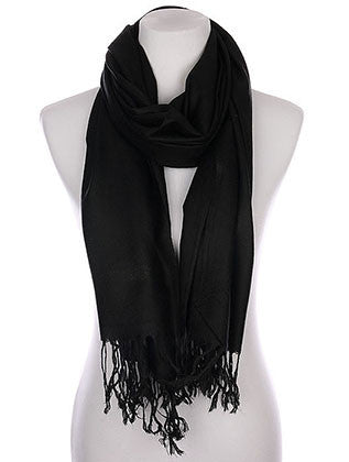 SCARF   FRINGED  KYF1001BLK