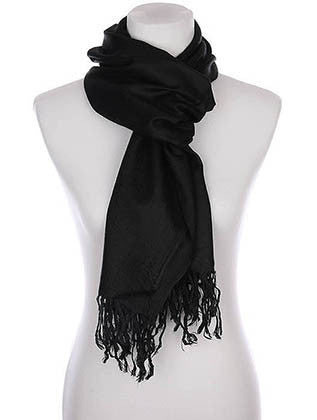 SCARF   FRINGED  KYF1001BLK - Scarvesnthangs
 - 3