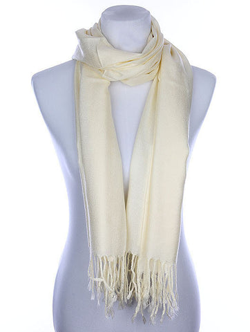 SCARF   FRINGED  KYF1001CRM - Scarvesnthangs
 - 2
