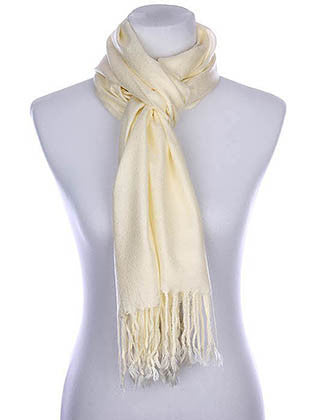 SCARF   FRINGED  KYF1001CRM - Scarvesnthangs
 - 3