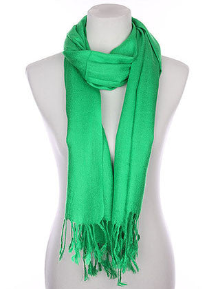 SCARF   FRINGED  KYF1001GRN - Scarvesnthangs
 - 1
