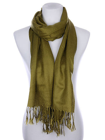 SCARF   FRINGED  KYF1001OLV - Scarvesnthangs
 - 2