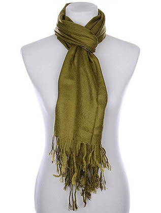 SCARF   FRINGED  KYF1001OLV - Scarvesnthangs
 - 3