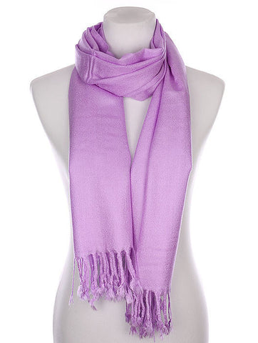 SCARF   FRINGED  KYF1001PUR - Scarvesnthangs
 - 2