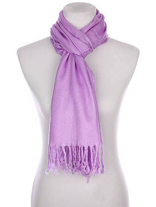 SCARF   FRINGED  KYF1001PUR - Scarvesnthangs
 - 3