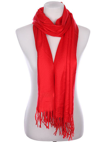 SCARF   FRINGED  KYF1001RED - Scarvesnthangs
 - 2