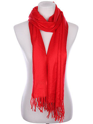 SCARF   FRINGED  KYF1001RED