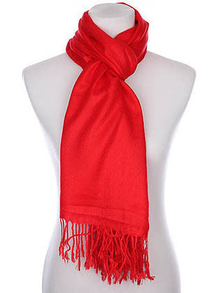 SCARF   FRINGED  KYF1001RED - Scarvesnthangs
 - 3