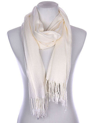 SCARF   FRINGED  KYF1001WHT