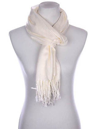 SCARF   FRINGED  KYF1001WHT - Scarvesnthangs
 - 3