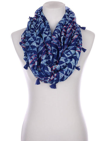 SCARF   TRIANGULAR PRINT  KYF1003BLU - Scarvesnthangs
 - 2